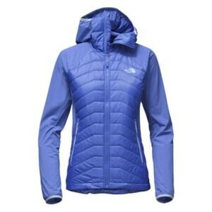 North Face Women Progressor Insulated Hybrid Hoodie Jacket L Blue Coat Hike Camp
